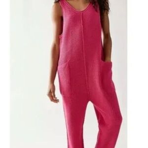 FP beach Hailee jumpsuit hot pink free people Xs
